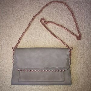 Grey and Rose Gold Crossbody/Clutch